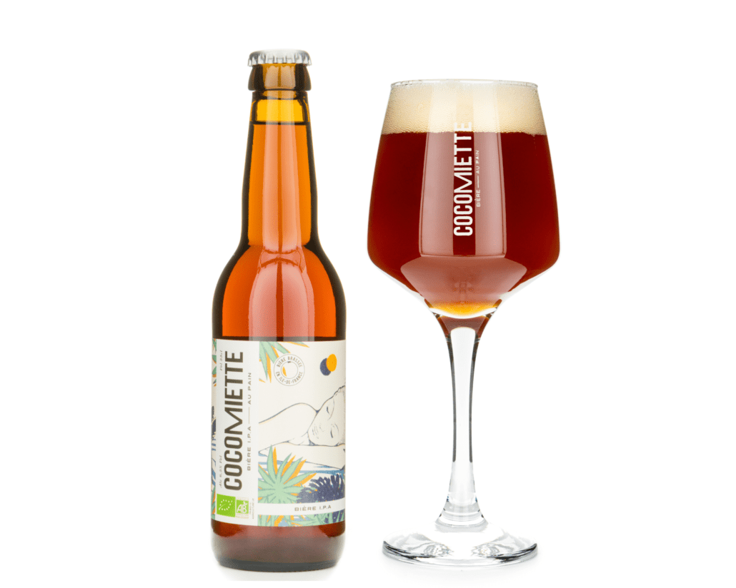 Bière IPA Cocomiette avec verre de dégustation